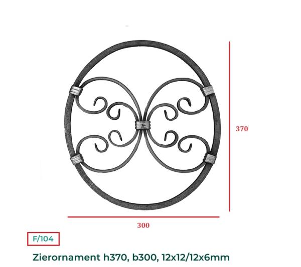 Schmiedeeisen Ornament Zaunrosette Stahlrosette Zierornament Rosette