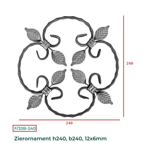 Schmiedeeisen Ornament Zaunrosette Stahlrosette Zierornament Rosette