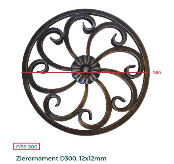 Schmiedeeisen Ornament Zaunrosette Stahlrosette Zierornament Rosette