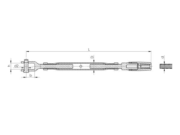 Edelstahl 5 mm Schraubterminal Drahtseilterminal Gewindeterminal Seil 5 mm Walzterminal