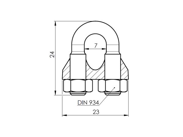 Kabelschelle Kabelklemme Drahtseilhalter ∅ 5 mm Seilhalter Verbindungsstück AISI 316