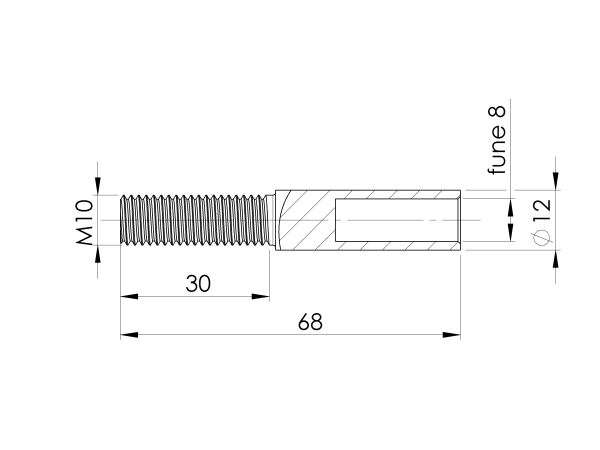 Edelstahl Litzenclip Seilgeländer Drahtseil Gewindeterminal M10 links Kabel 8 mm Spannschloss AISI 316