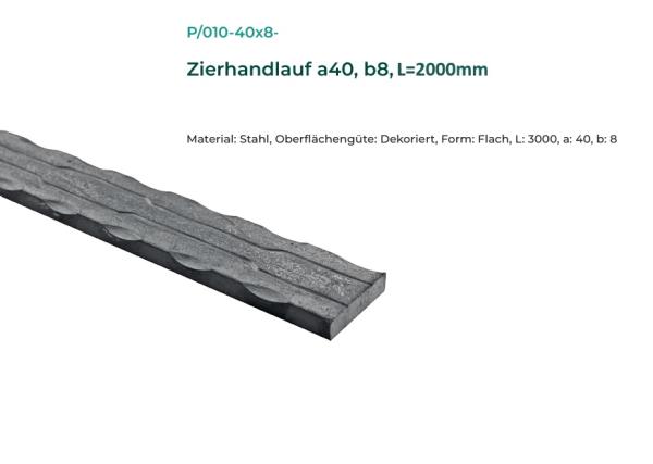 Zierhandlauf 40x8x2000mm Volle Handläufe Stahl Handlauf Flacheisen Geländer