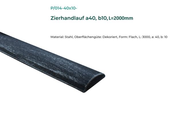 Zierhandlauf 40x10x2000mm Volle Handläufe Stahl Handlauf Flacheisen Geländer