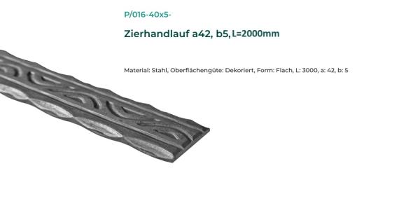 Zierhandlauf 42x5x2000mm Volle Handläufe Stahl Handlauf Flacheisen Geländer