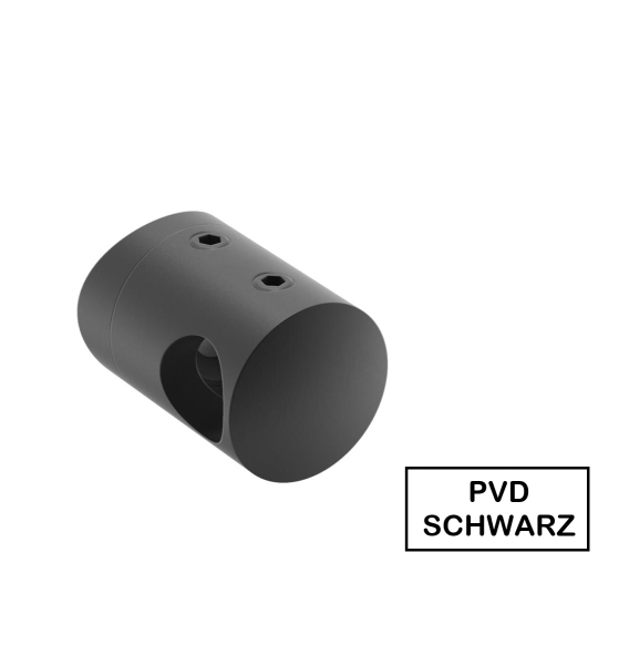 Querstabhalter DURCHGEHEND Schwary PVD Ø12,0 mm/Ø42,4 mm Traversenhalter Reling Geländer Relinggeländer Edelstahl V2A BLACK