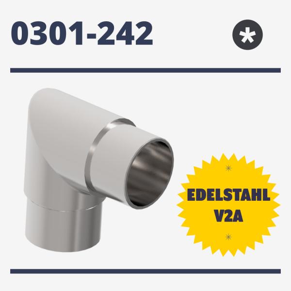 Edelstahl V2A Rohrverbinder Rohrbogen Wandanker 42,4 Rohr Verbinder Steckfitting