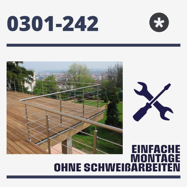 Edelstahl V2A Rohrverbinder Rohrbogen Wandanker 42,4 Rohr Verbinder Steckfitting