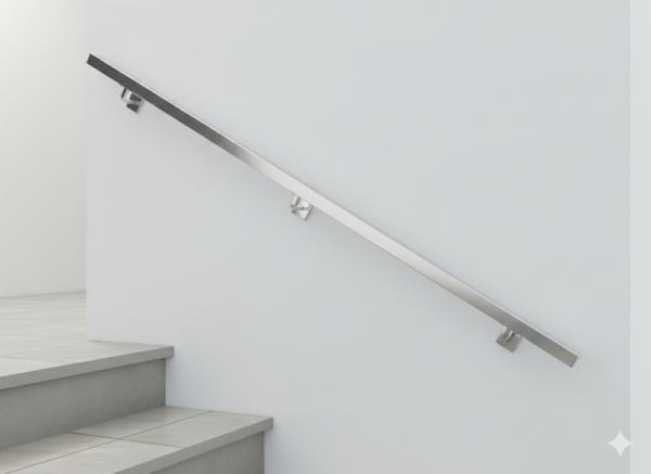 Geländer Komponenten 40x40 Eckig Handlaufhalter Profil Wandnanker Edelstahl V2A