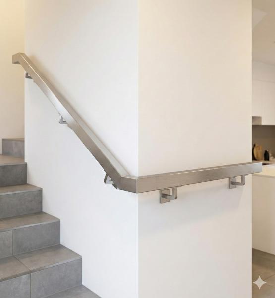 Geländer Komponenten 40x40 Eckig Handlaufhalter Profil Wandnanker Edelstahl V2A