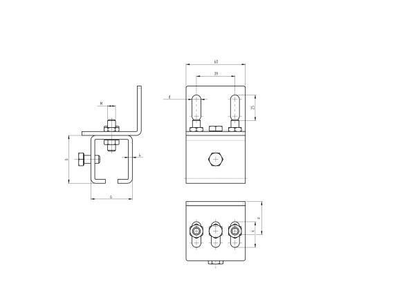 Seitenwandhalter für Stahlprofil H/18-57x67