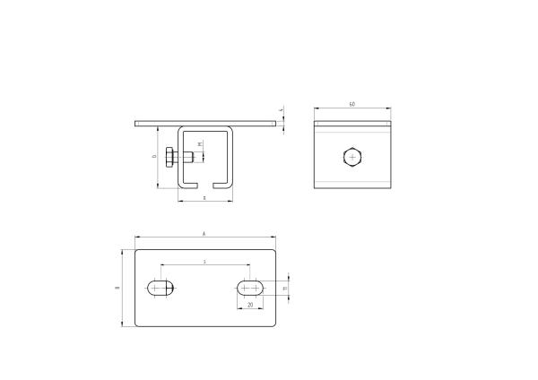 Oberhalter für Stahlprofil H/18-33x34