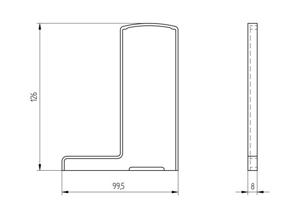 Endkappe rechts für Aluprofil AL/0006-S-E