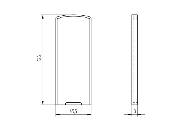 Endkappe für Aluprofil Al/0004-S-E