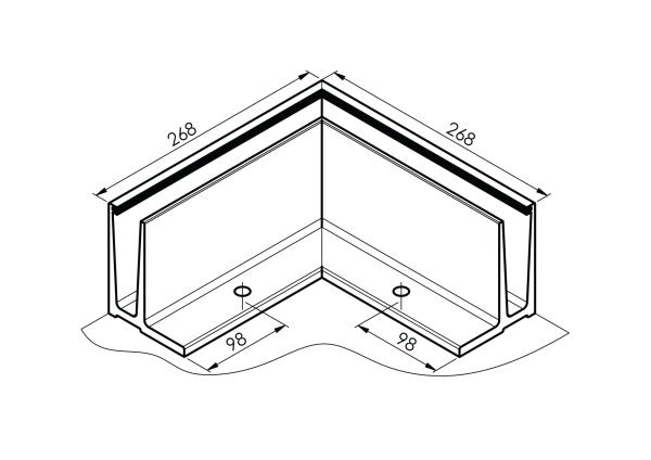 Ecke OUT für Aluprofil mit Oberverankerung AL/ELOX