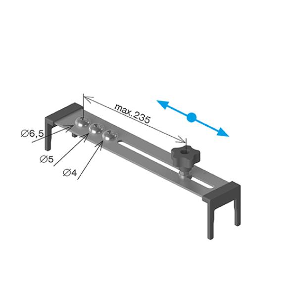 Bohrforrichtung für Rohren D42,4x2mm, 40x40x2mm