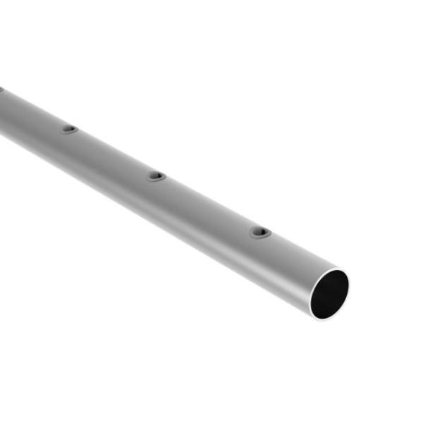 Edelstahlrohr 33,7x2 mit Löchern 15x d12,5mm AISI304, L1980mm