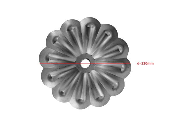 Zierblumen Rosette Ø120mm Zierrosette Stahl Zaunelement Ornament Blume