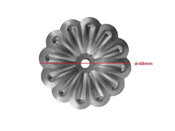 Zierblumen Ø68 Rosette Zierrosette Stahl Zaunelement Ornament Blume