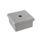 Edelstahl V2A Abdeckkappe quadratisch Endkappe 50x50x2,0 mm + M8 V2A geschliffen