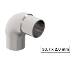 Edelstahl V2A Rundbogen 90 Grad 33,7x2,0 mm rund geschliffen K320