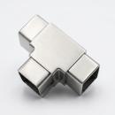 Edelstahl T-Verbinder 40x40 mm V2A Vierkantrohr Handlauf Treppengeländer eckig