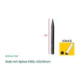 Stab mit Spitze D: 12x12, h: 150 Zaunspitze Eisenspitze Schmiedeeisen Zierelement